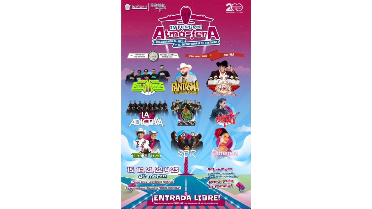 Alex Lora, Polymarchs y más, en Festival Atmósfera Tecámac 2025, por 4.º aniversario del AIFA