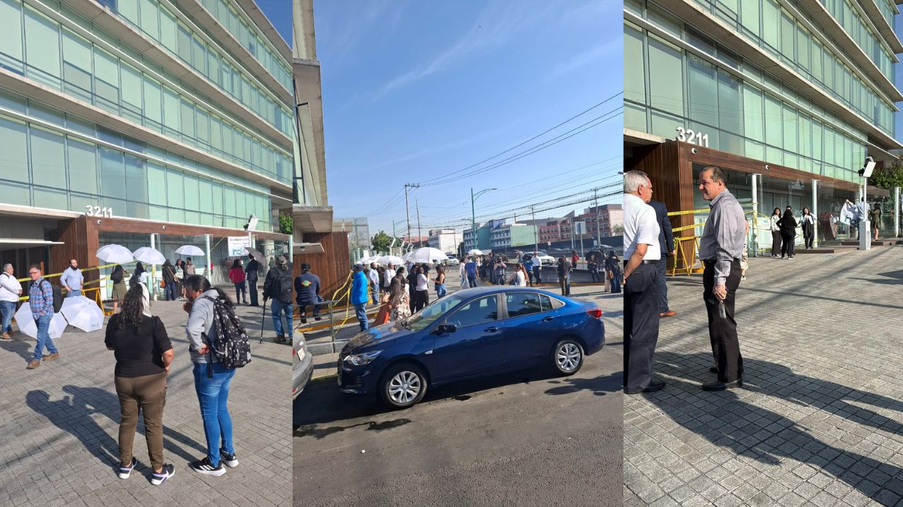 Realizan bloqueo trabajadores del INAI acceso a su edificio