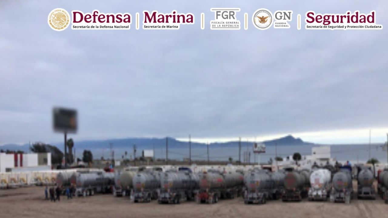 Fuerzas Federales aseguraron 8 millones de litros de hidrocarburo en Ensenada, Baja California, informó Omar García Harfuch.