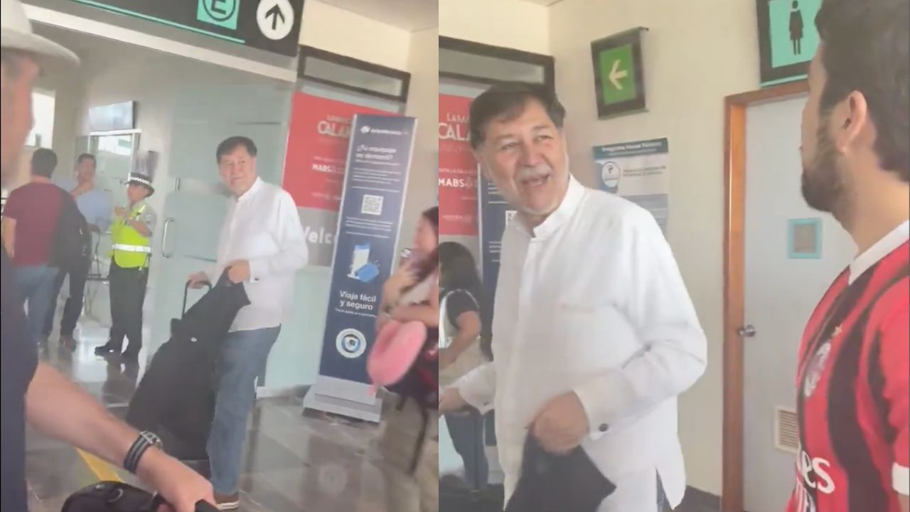 Fernández Noroña y Luis Felipe Calderón protagonizaron un encuentro incómodo en el aeropuerto de Campeche, por lo saludar a Felipe Calderón.