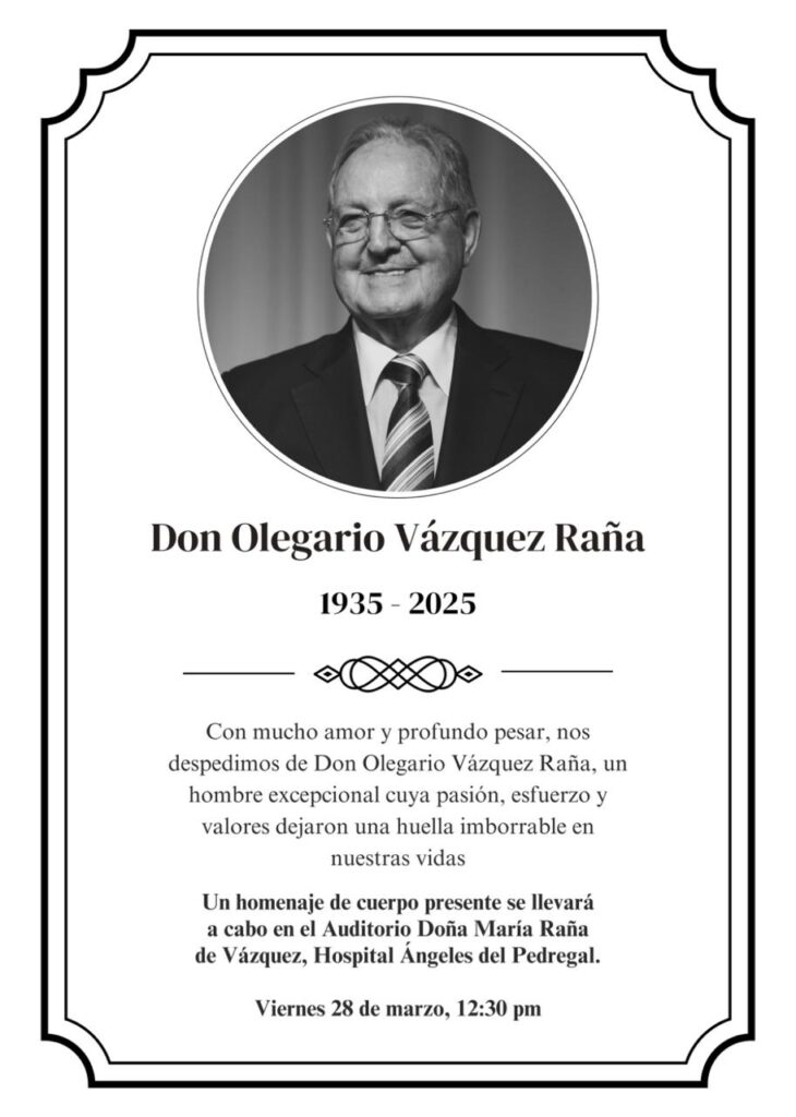 Esquela Olegario Vázquez Raña