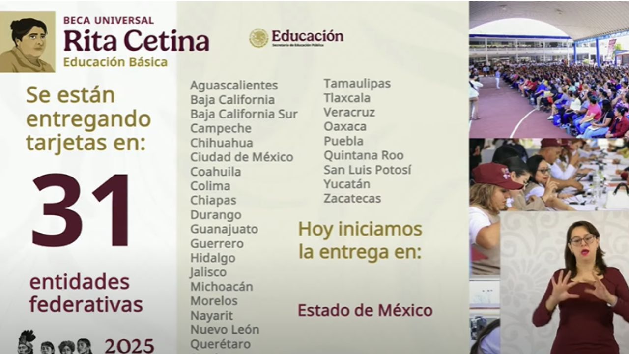 Durante todo marzo se seguirán entregando tarjetas del Bienestar para la Beca Rita Cetina 2025 