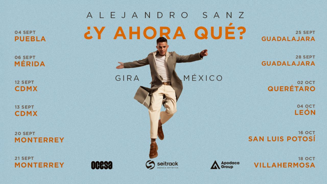 El cantante y compositor español Alejandro Sanz anunció que abrirá su nueva gira ¿Y ahora qué? en México, en octubre de 2025.