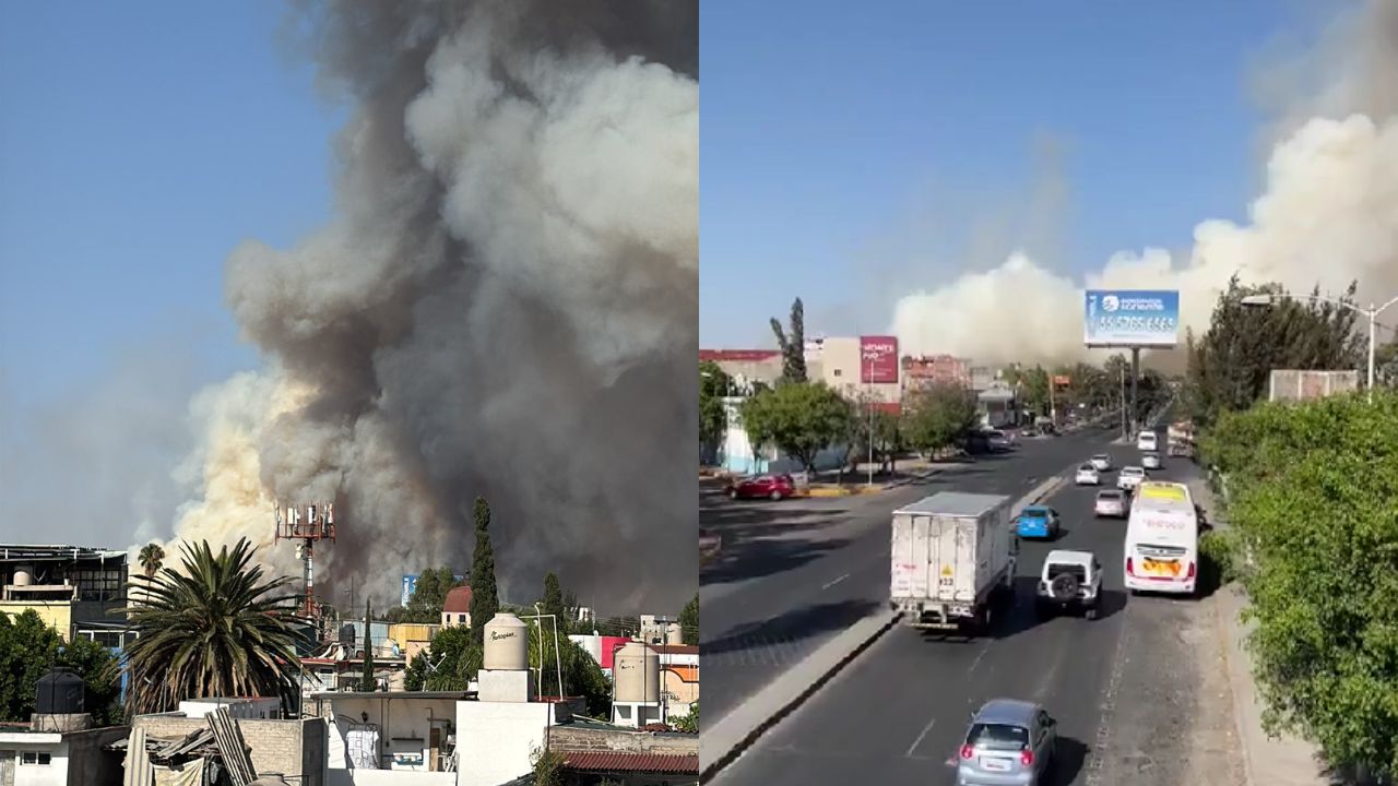 Reportan fuerte incendio cerca de la zona del Lago de Texcoco.