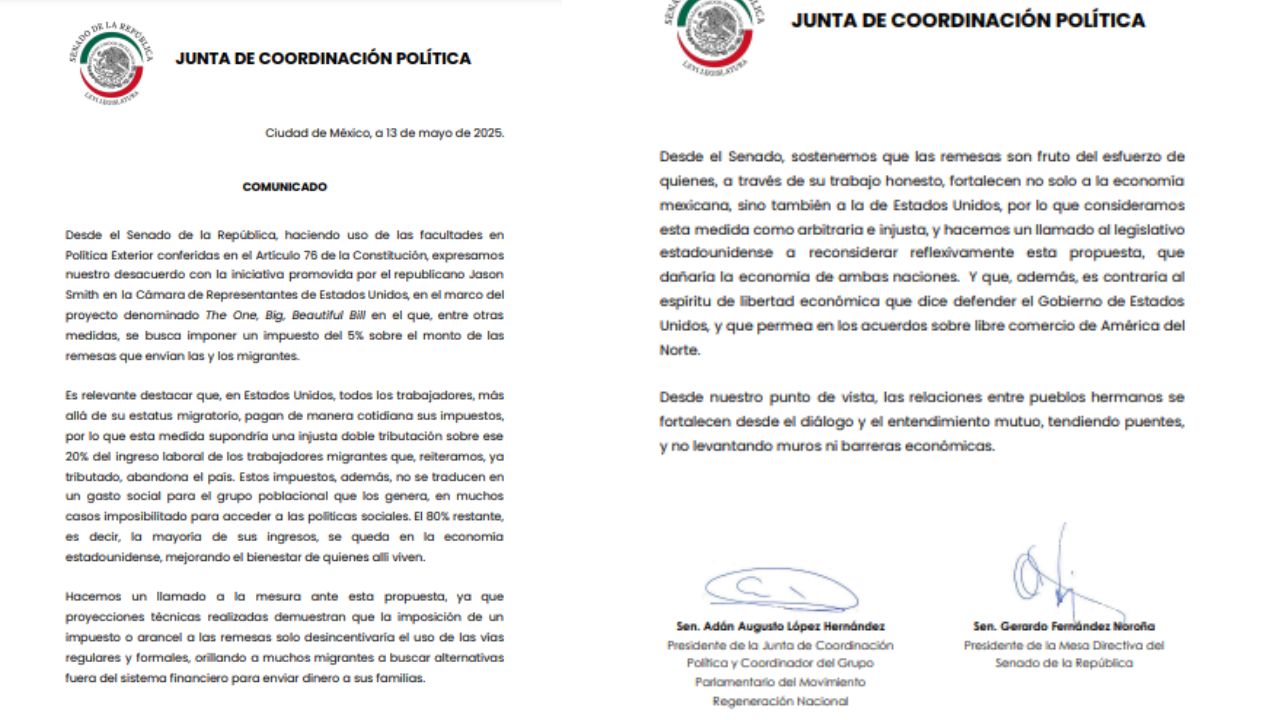 Documento que hace un llamado a la mesura ante la propuesta que hizo Jason Smith en el marco del proyecto denominado The One, Big, Beautiful Bill.