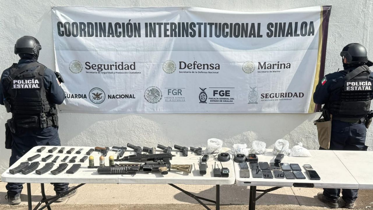 En Penal de Aguaruto, Sinaloa aseguran fusil con lanzagranadas y demás armas.