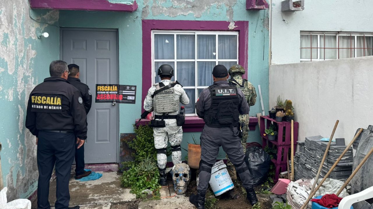 Autoridades estatales y federales rescataron a siete felinos y un canino en situación de maltrato en la colonia Los Reyes Acozac, en Tecámac.