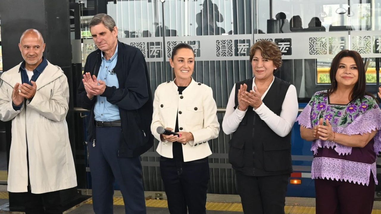La presidenta Sheinbaum recorrió las estaciones del Trolebús Elevado Chalco-Santa Martha.