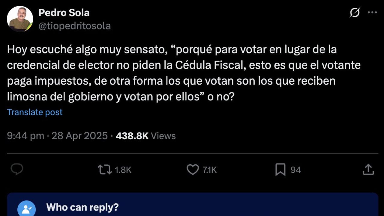 tweet de pedro sola