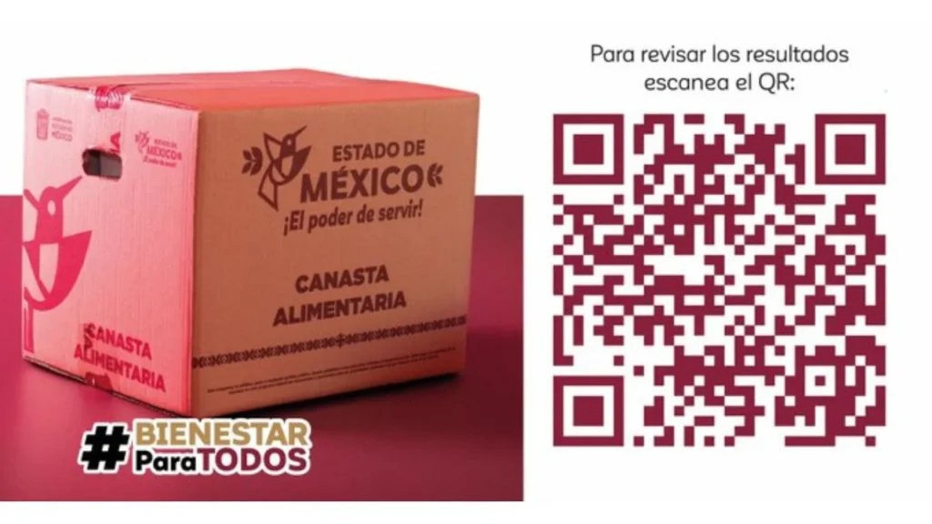 Despensa del programa Alimentación del Bienestar del Estado de México.