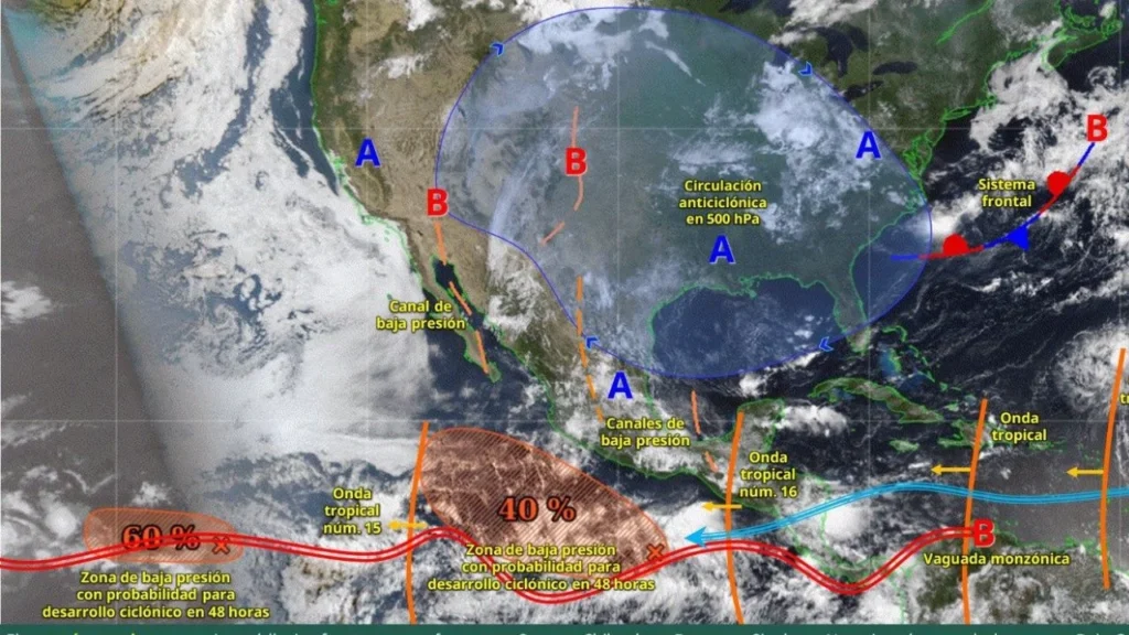 Conagua vigilan la posible de un nuevo huracán cerca de las costas de Oaxaca en el océano Pacífico