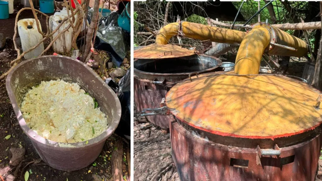 Elementos de la Marina localizaron y destruyeron un narco laboratorio en Culiacán.