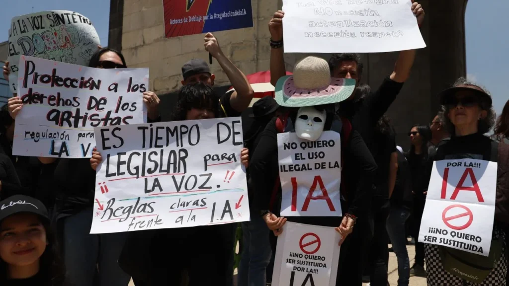 protesta de actores de doblaje