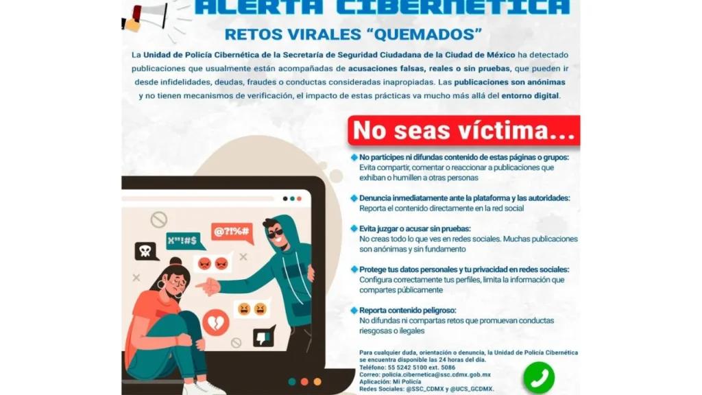 Alerta Policía Cibernética por reto viral ‘quemados’ que fomenta violencia digital
