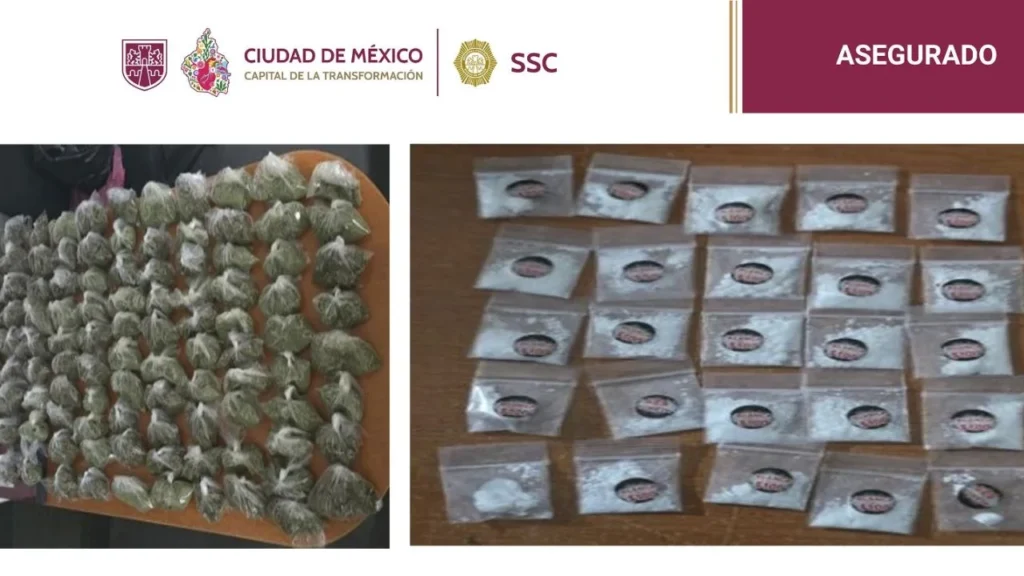 En la alcaldía Gustavo A Madero, elementos de la SSC detuvieron a varios hombres por presunta posesión de droga