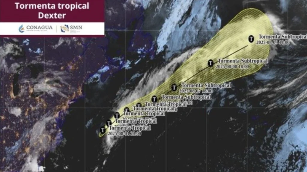 Esta es la trayectoria de la tormenta tropical Dexter