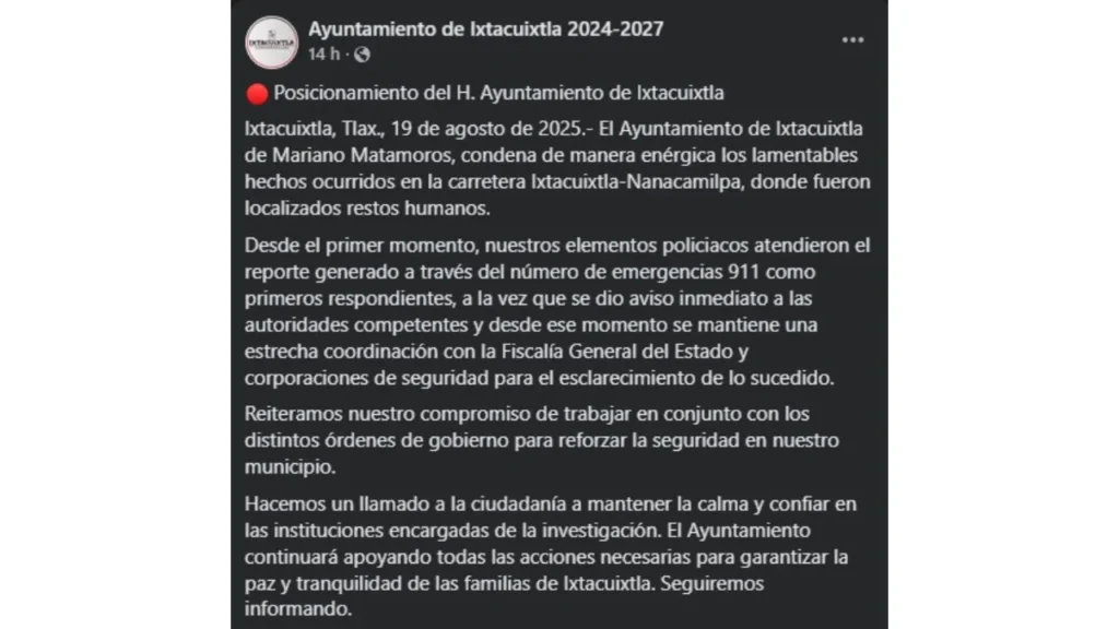 Localizan 6 cabezas humanas en Tlaxcala; dejan manta firmada por La Barredora.