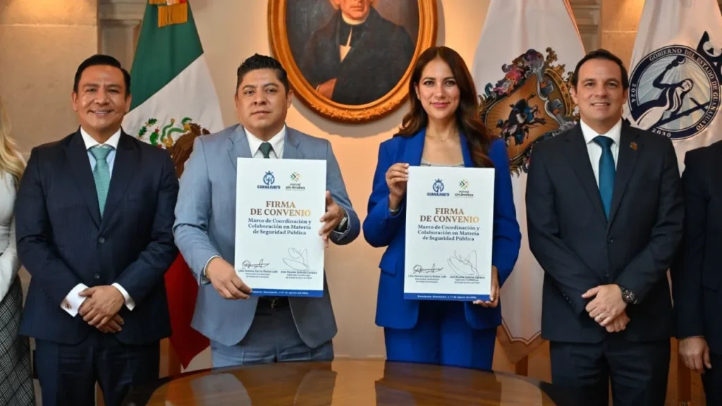 Ricardo Gallardo, gobernador de San Luis Potosí, y Libia García, mandataria de Guanajuato, cierran filas por seguridad del bajío.