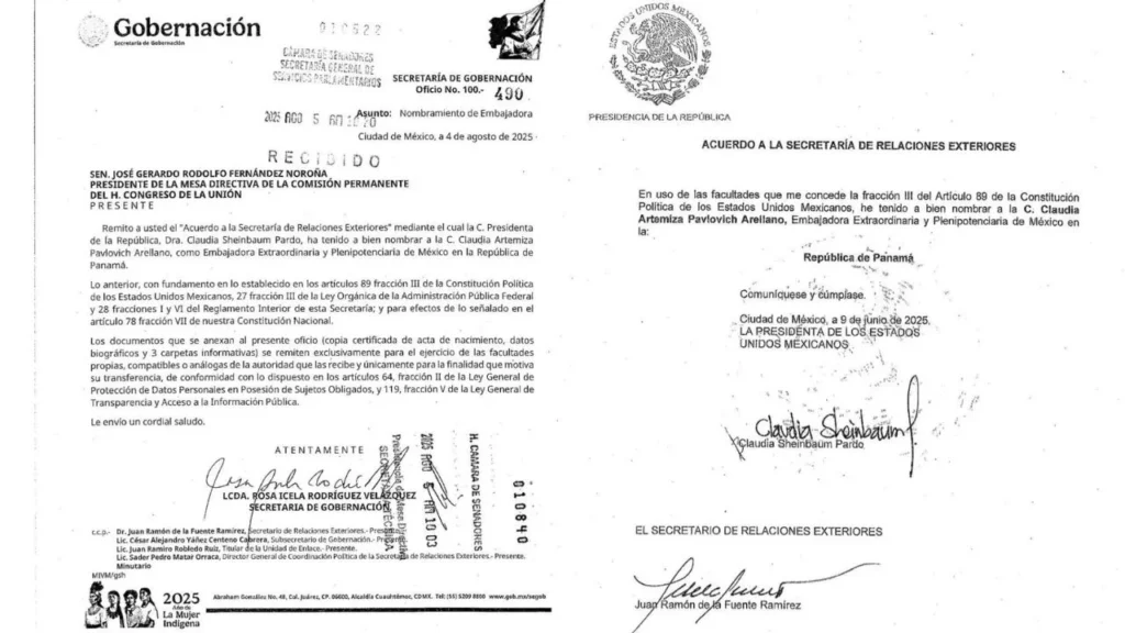La presidenta Sheinbaum propone a la expriista Claudia Pavlovich como embajadora de México en Panamá.