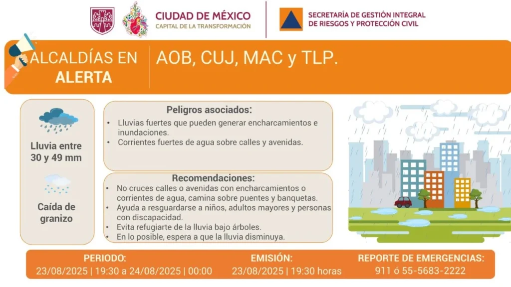 Las lluvias en la CDMX provocaron afectaciones como la suspensión de servicio de Corregidora a El Caminero en la Línea 1 de Metrobús.