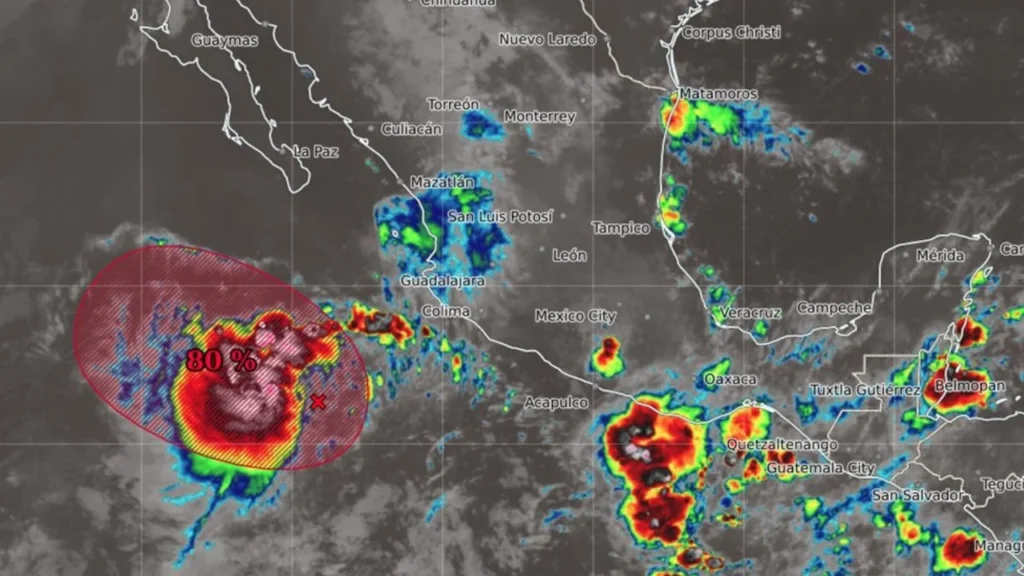 el monzón mexicano, propiciará lluvias puntuales muy fuertes en Nayarit, Sinaloa y Durango