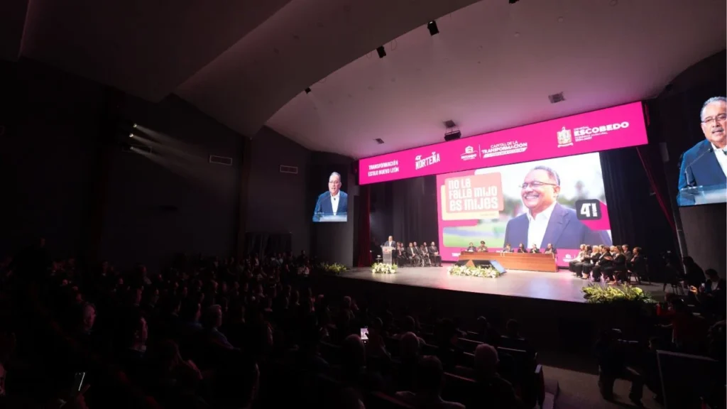 Escobedo se coloca como ejemplo de crecimiento con justicia social, aseguró el alcalde, Andrés Mijes, en su IV Informe de Gobierno.