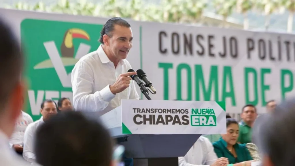 El senador Luis Armando Melgar afirma que el Partido Verde promoverá justicia social y desarrollo sustentable en Chiapas.
