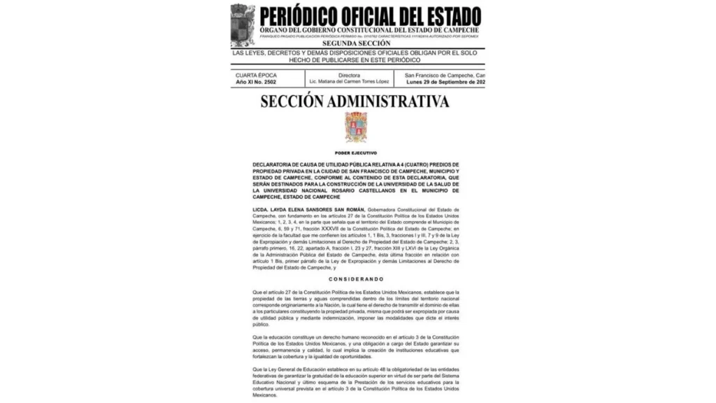 Expropian terrenos ligados a 'Alito' Moreno en Campeche para construcción de una Universidad