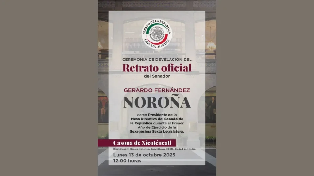 Fernández Noroña publicó la invitación de la presidenta de la Mesa Directiva, Laura Itzel Castillo, para ir a la develación de su retrato.