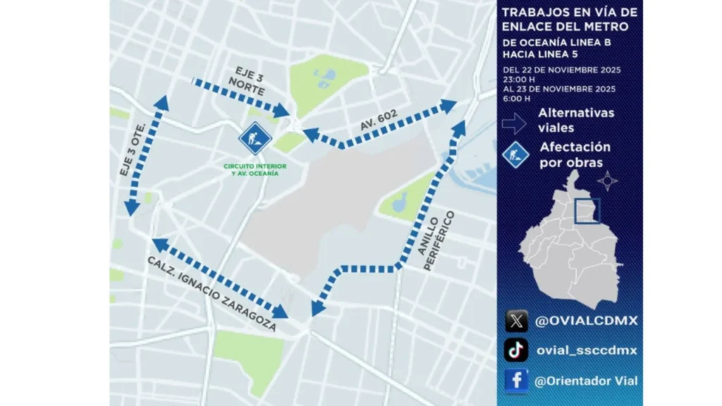 Las obras de la vía de enlace en Oceanía (Línea B y 5) forman parte del programa de rehabilitación y mantenimiento del tramo elevado de la Línea B.