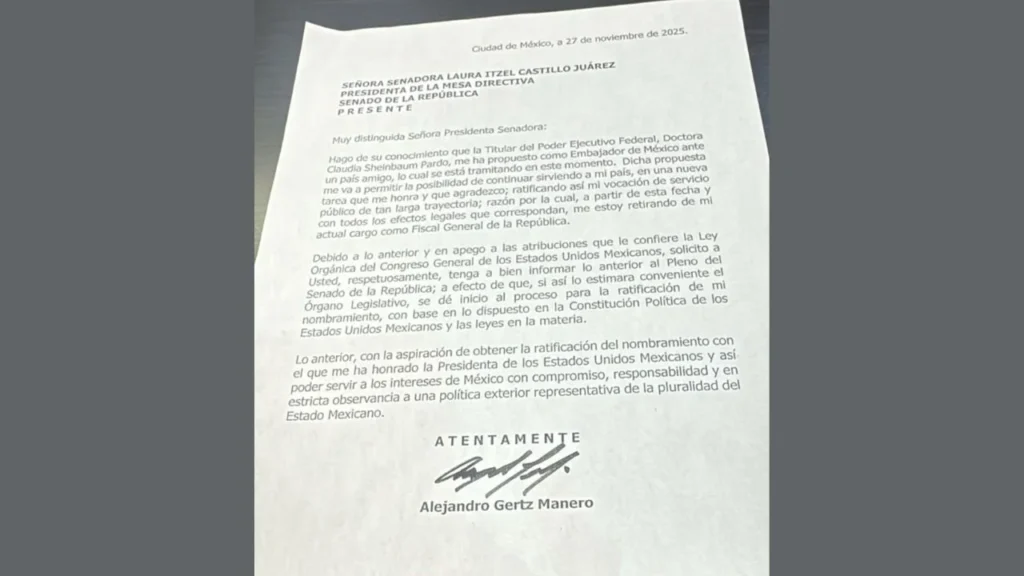 Tras 5 años y 11 meses, Alejandro Gertz Manero dejó la titularidad de la Fiscalía General de la República, tras enviar carta al Senado.