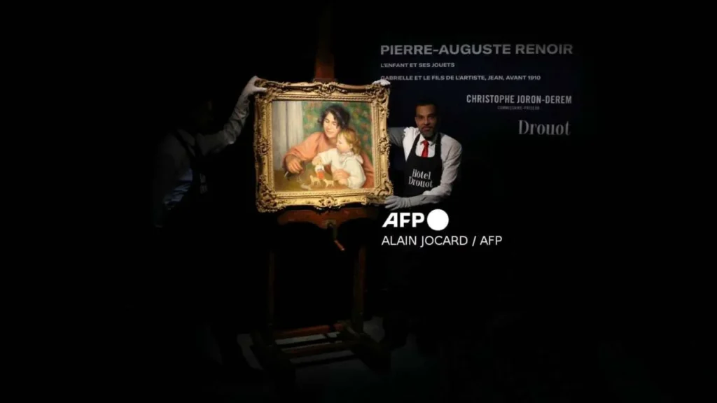 Un cuadro del pintor francés Pierre-Auguste Renoir, en el que se ve a su hijo Jean Renoir y su niñera, lo vendieron por unos 2 millones de dólares.
