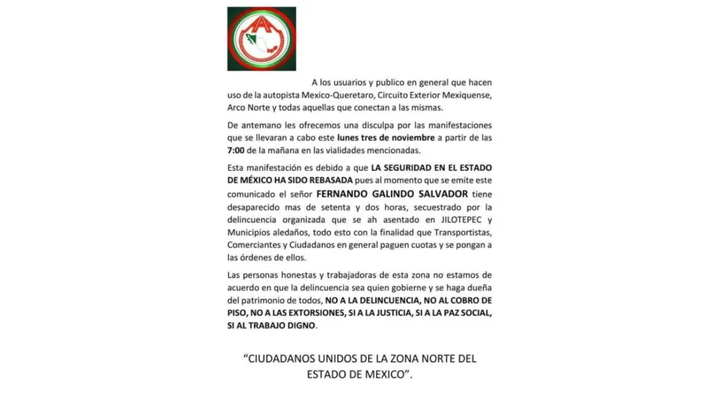 De nueva cuenta, transportistas del Edomex anunciaron nuevos bloqueos en vías de acceso a la CDMX para este lunes 3 de noviembre.