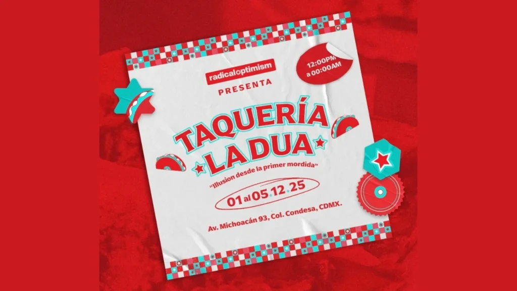 La taquería “La Dua” estará instalada a partir del lunes 1 al viernes 5 de diciembre