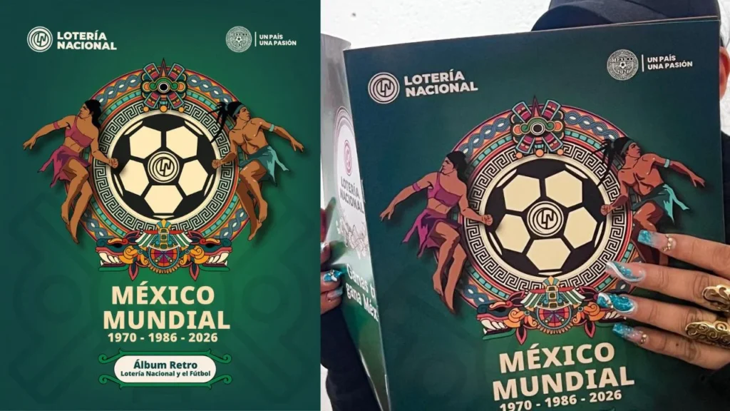 Álbum Retro de la Lotería Nacional homenajea la pasión mundialista de México