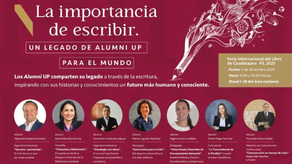 La Universidad Panamericana participó en un panel con exalumnos en la FIL Guadalajara 2025 hablando sobre la escritura.