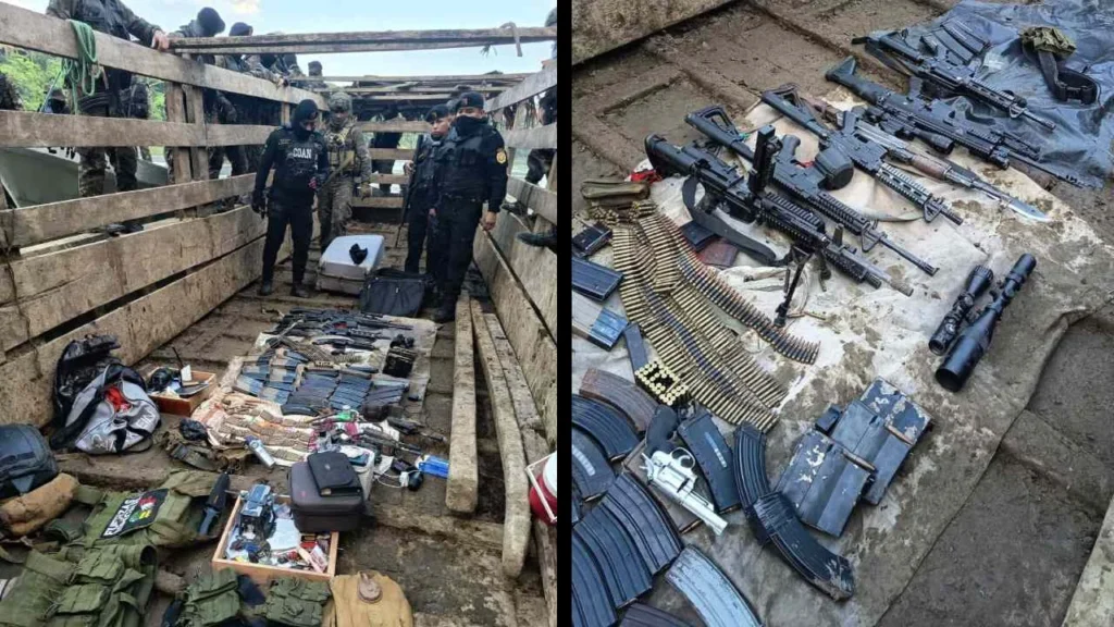 Parte de lo asegurado por las fuerzas del orden de Guatemala.