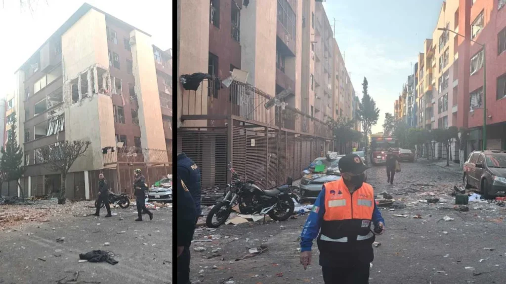 Imágenes tras la explosión  de esta mañana en un departamento ubicado en Paseos de Taxqueña.