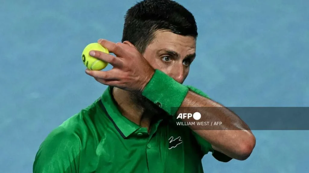 La cara de Djokovic tras verse en la final del Abierto de Australia de este 2026.