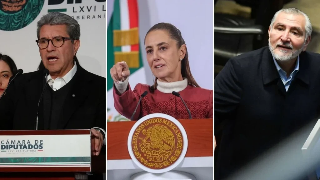 Desde las 18:00 horas arribaron a Palacio Nacional Adán Augusto López y Ricardo Monreal para reunirse con la presidenta, Claudia Sheinbaum.