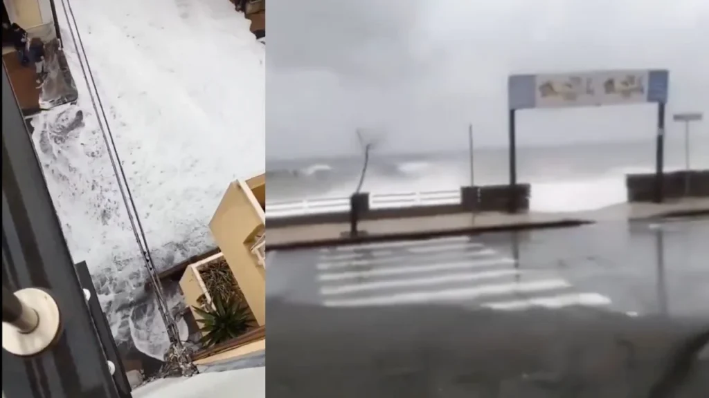 Una tormenta provocó inundaciones y cuantiosos daños en varias localidades de Sicilia en Italia, debido a sus fuertes vientos y grandes olas.