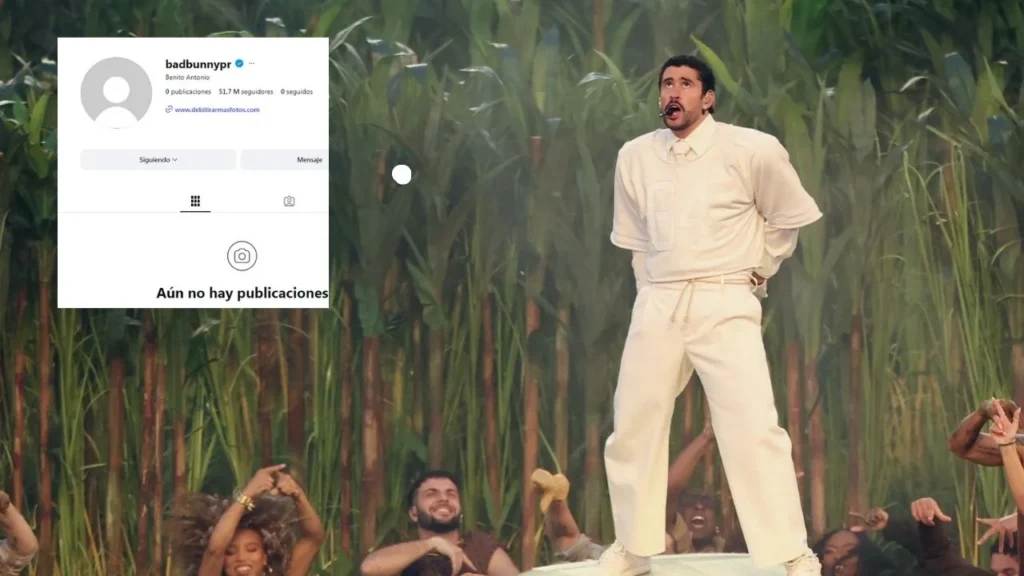 El perfil oficial de Bad Bunny en Instagram quedó sin publicaciones tras su participación en el show de medio tiempo del Super Bowl LX.