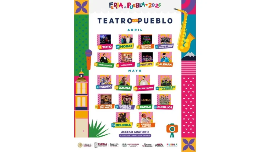 La Feria de Puebla 2026 reveló su cartelera de artistas nacionales e internacionales que estarán presente, destaca Calvin Harris.