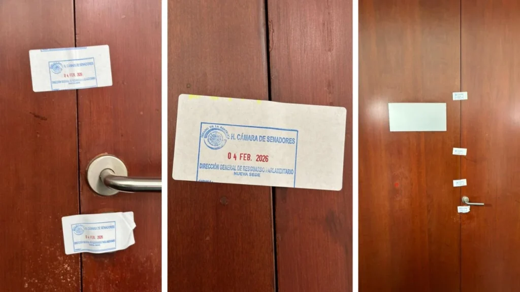 Un espacio que funcionaba como salón de belleza para legisladores en el segundo piso del Senado de la República quedó clausurado.