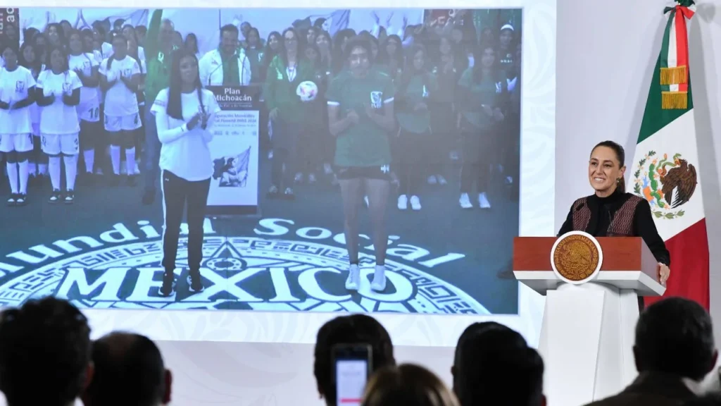 Desde Michoacán, el IMSS y Claudia Sheinbaum inauguraron el torneo de futsal femenil Sub-21 como parte de las actividades mundialistas.