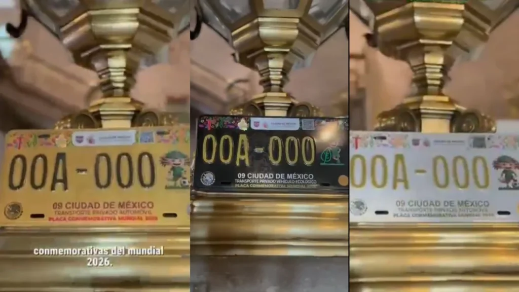 Diseño especial de placas vehiculares conmemorativas de la Copa Mundial de la FIFA 2026 que circularán en México durante el torneo internacional.