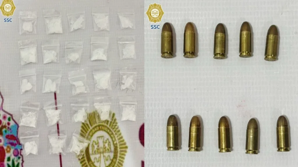 Elementos de la SSC detuvieron a Erick ‘N’, alias ‘La Besucona’ tras una persecución en Coyoacán; le aseguraron droga y cartuchos útiles.