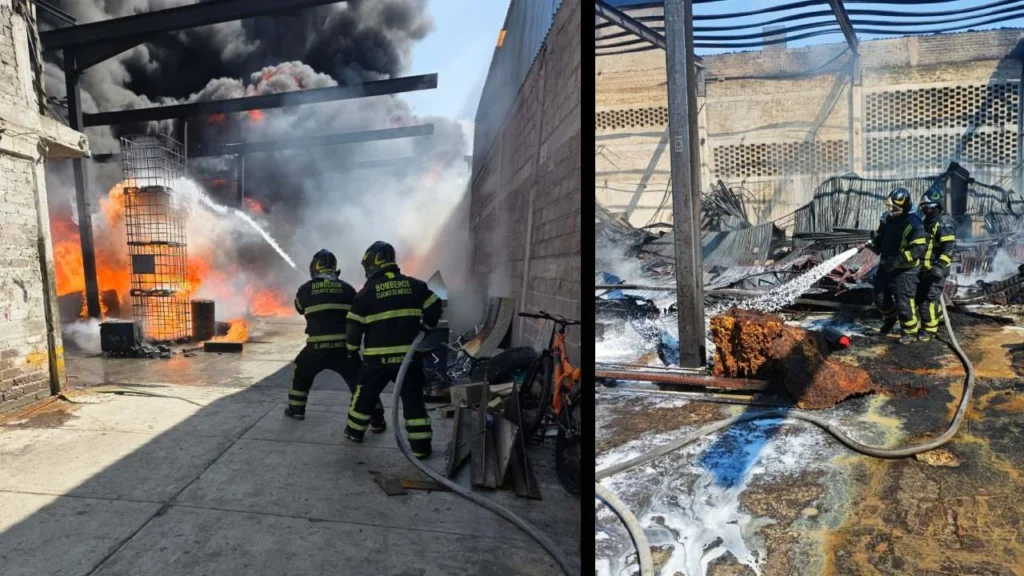  Tras varios minutos, bomberos de la capital sofocaron el incendio.
