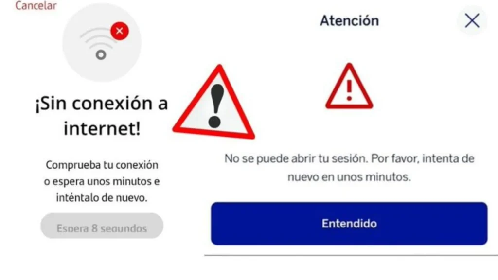Usuarios de Santander y BBVA reportan fallas en la app de cada banco en plena quincena y en el Día del Niño, aquí los detalles.