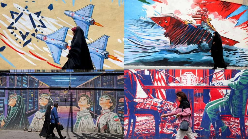 Desde el inicio de la guerra con Estados Unidos e Israel, en febrero, la capital de Irán se llenó de murales con un mensaje común.